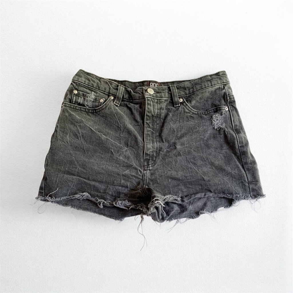 Urban Outfitters Bdg Dark Wash Gray Girlfriend High Rise Denim Shorts Size 30